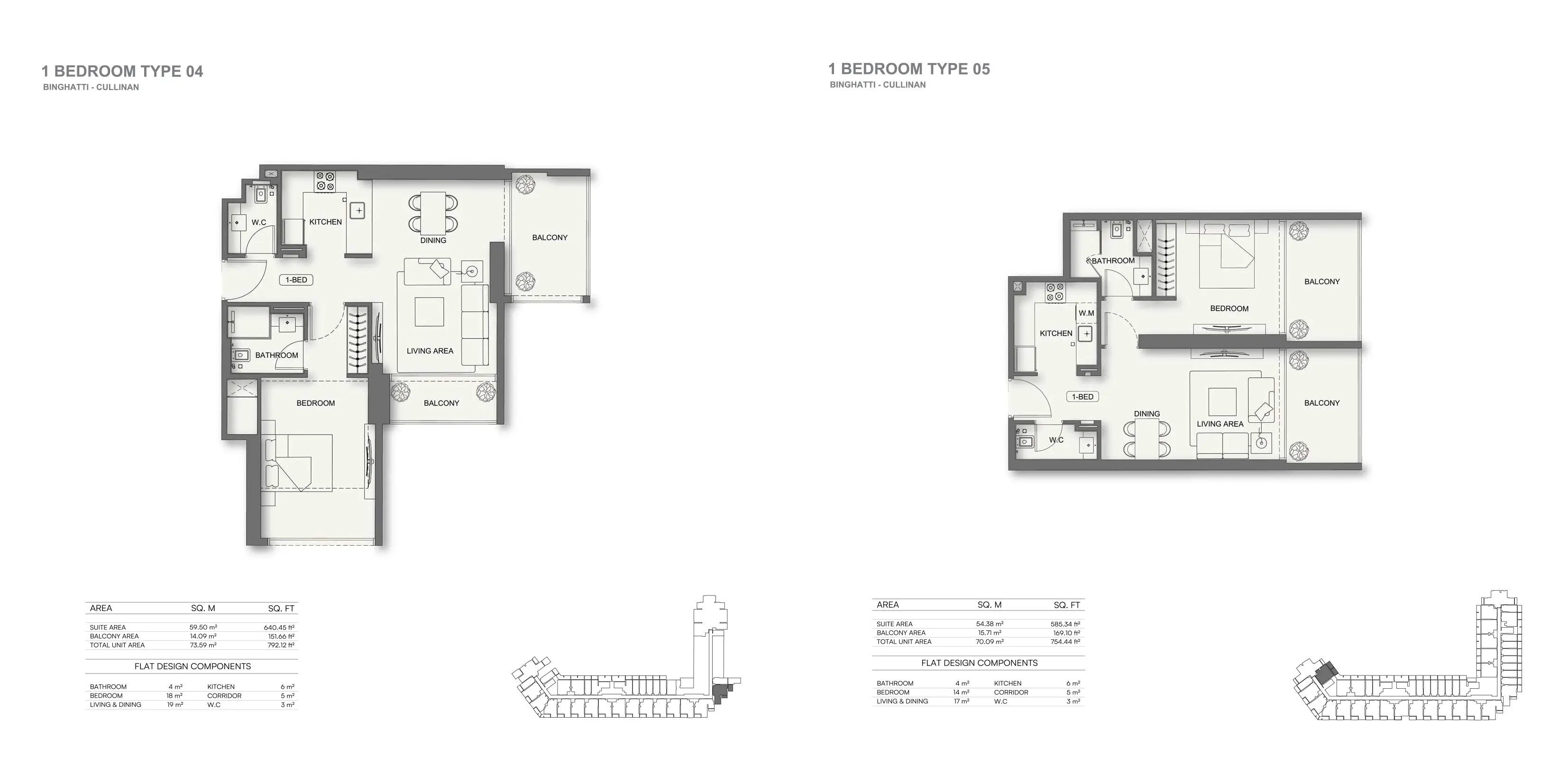 Binghatti cullinan modern apartment floor plan