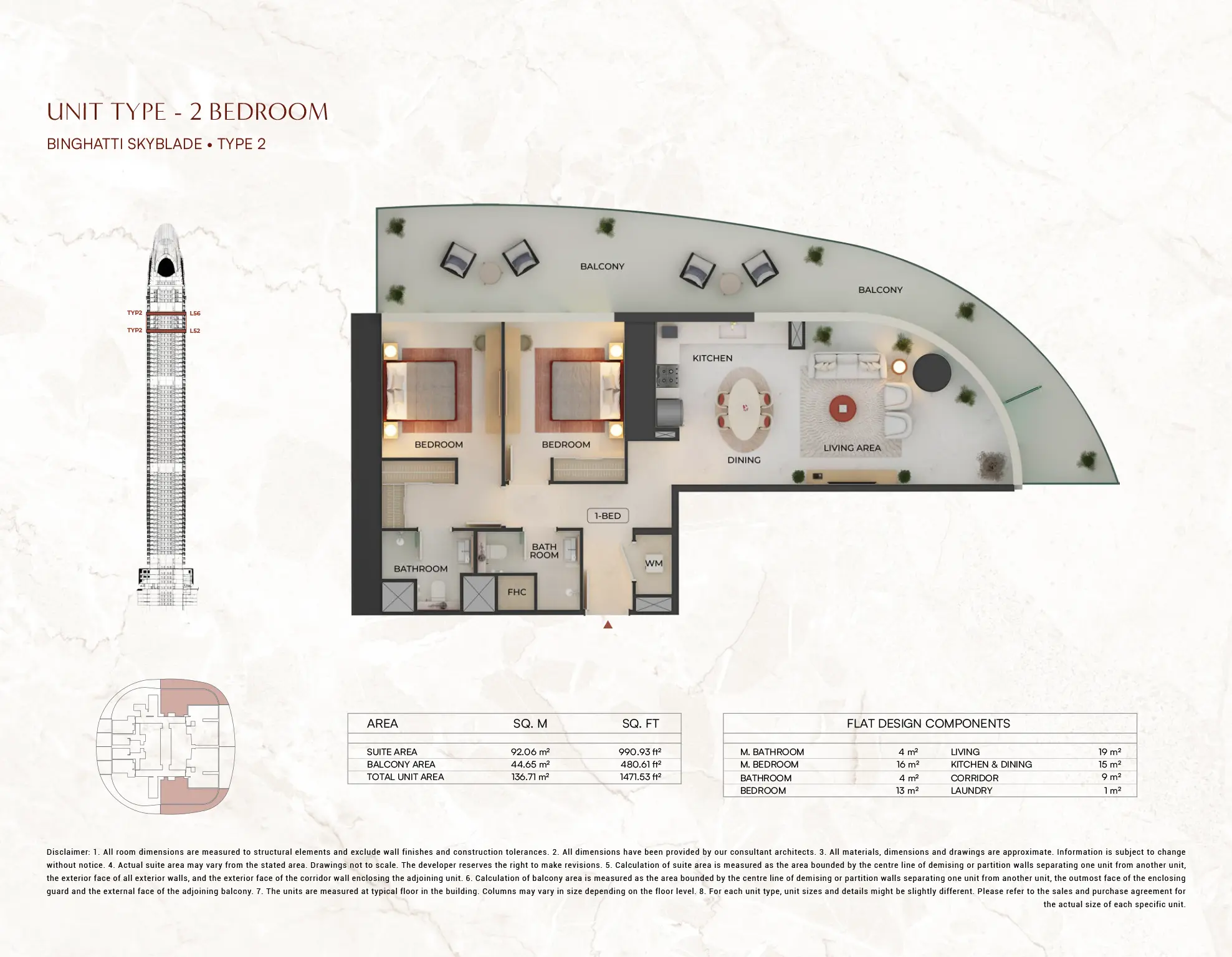 skyblade modern 2 bedroom design type 2