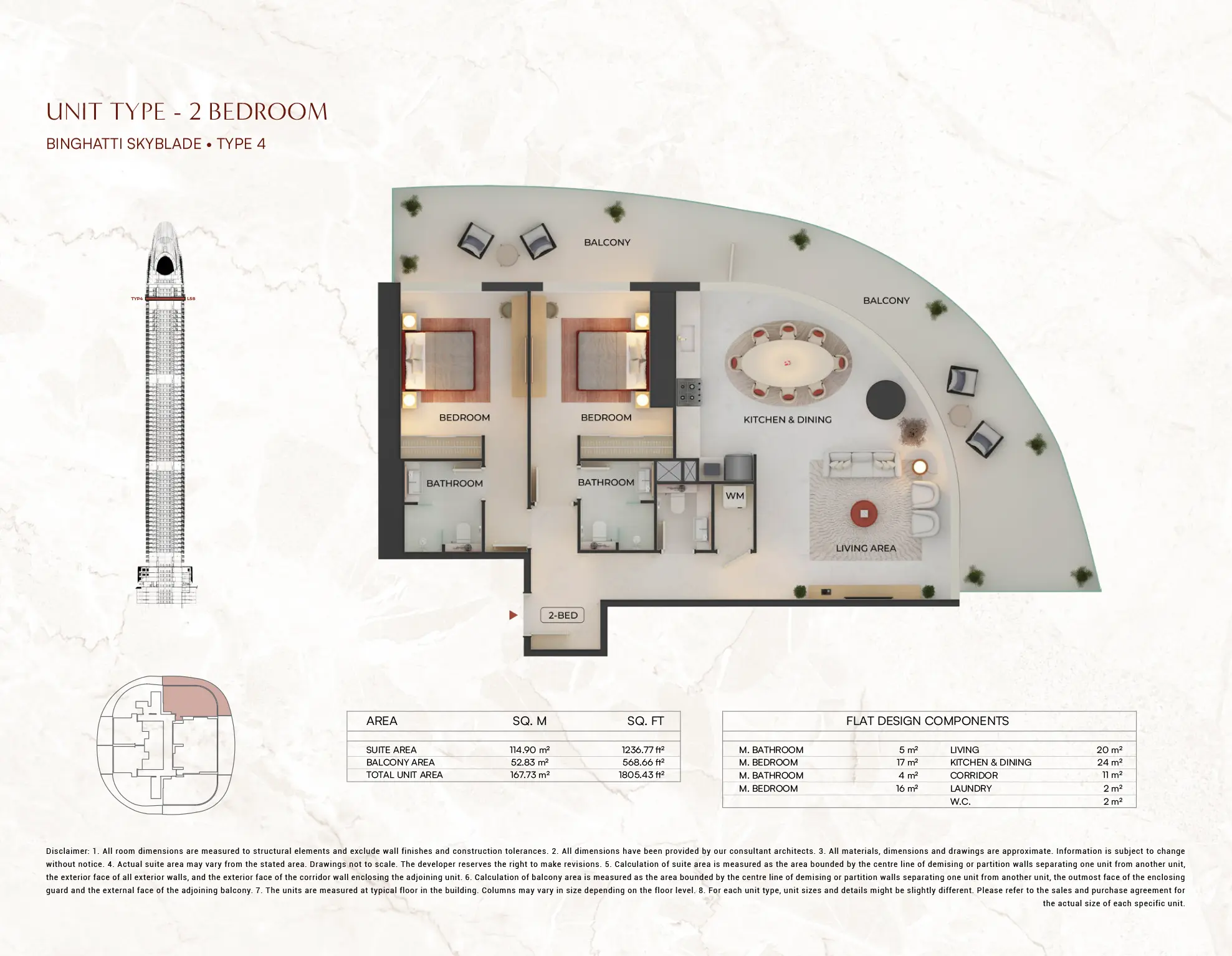 skyblade modern 2 bedroom design type 4