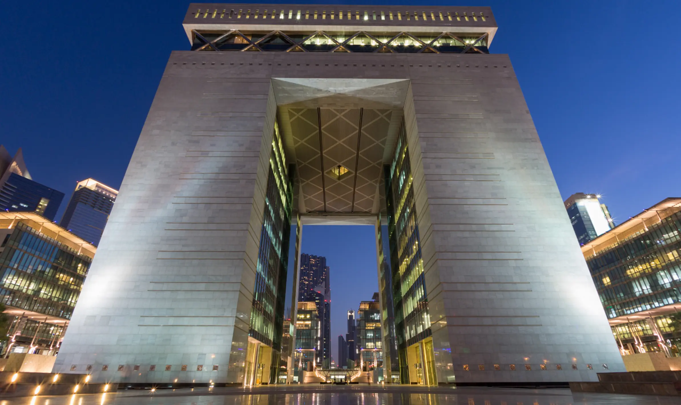 Dubai International Financial Centre (DIFC) city skyline and business district