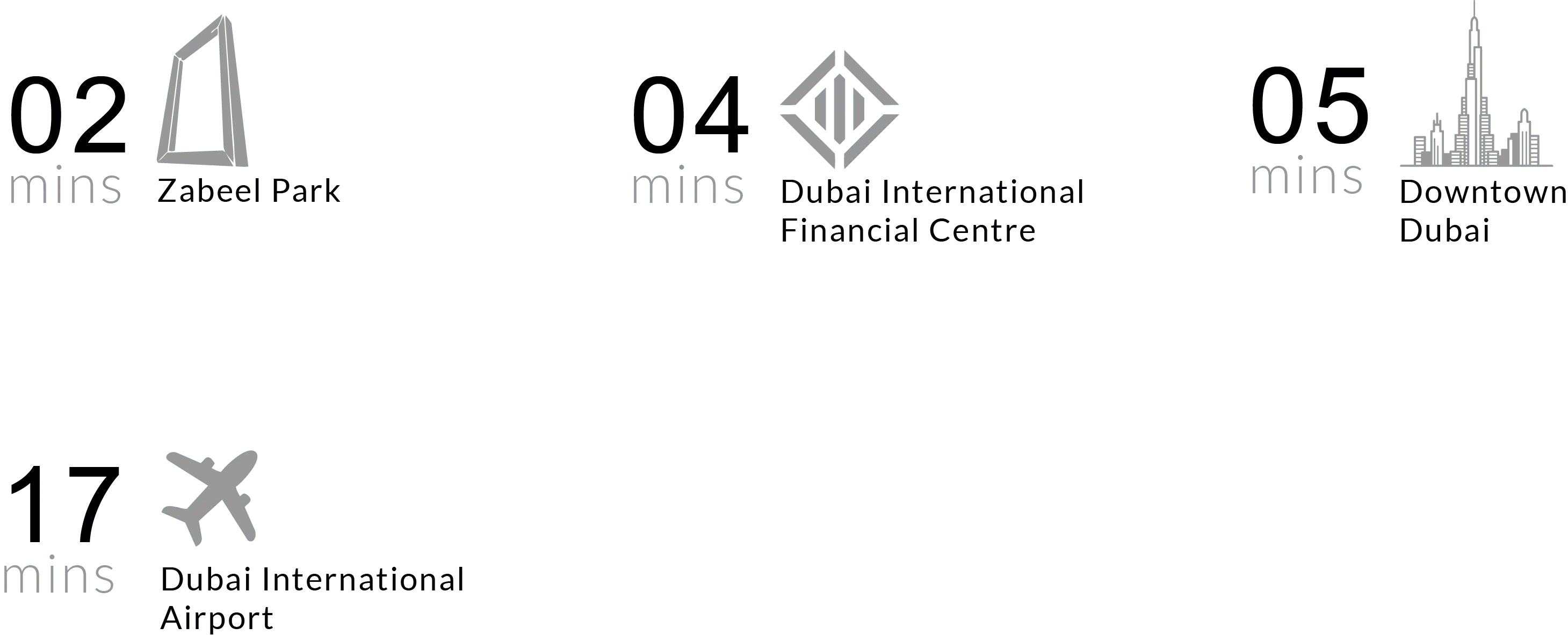 Driving distance map of Address Residences Zabeel Dubai