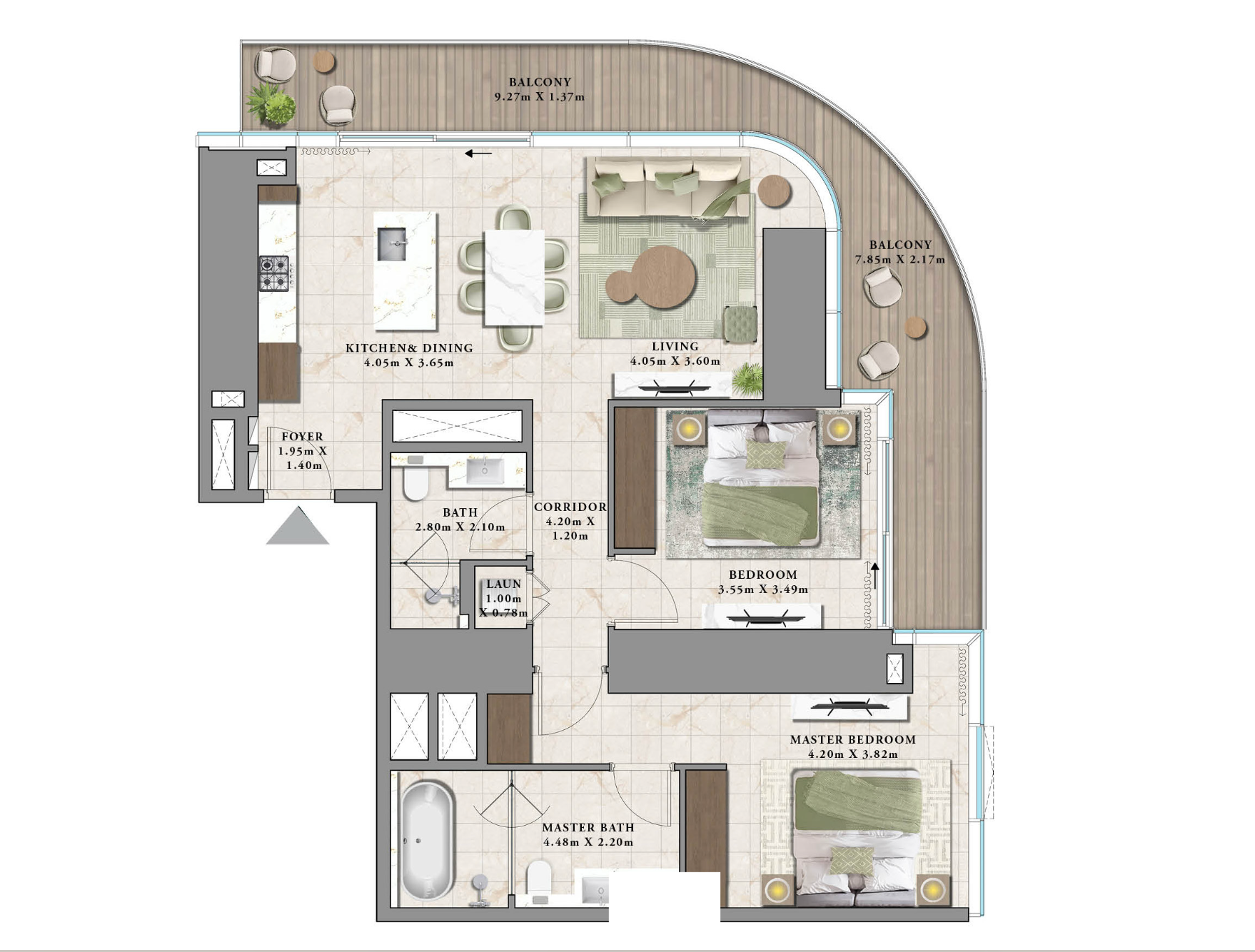 Avarra by Palace in Business Bay floor plan type 2
