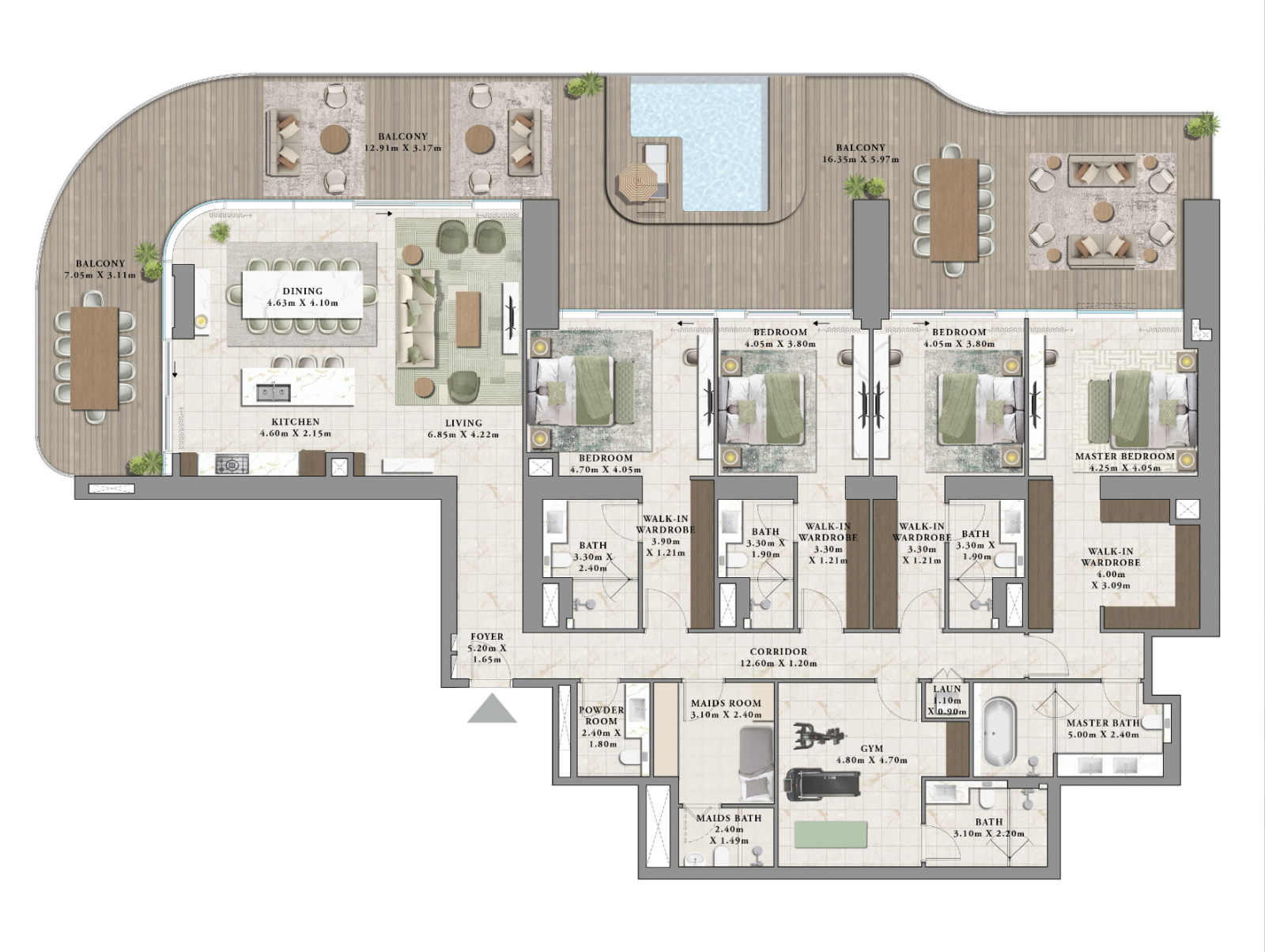 Avarra by Palace in Business Bay master plan layout